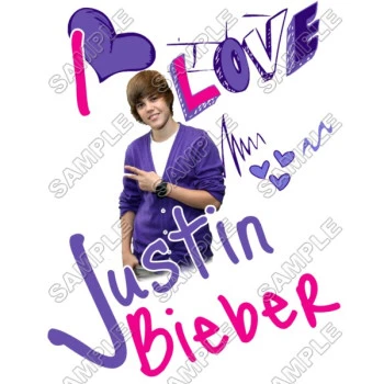 Justin Bieber T Shirt  Iron on Transfer Decal ~#2