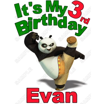 Kung Fu Panda  Birthday  Personalized  Custom  T Shirt Iron on Transfer Decal ~#1