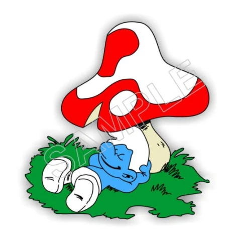 Lazy Smurf  T Shirt Iron on Transfer Decal ~#33