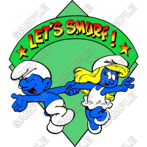 Lets Smurf  T Shirt Iron on Transfer Decal ~#22