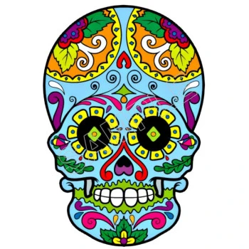 Mexican Sugar Skull  T Shirt Iron on Transfer  Decal  ~#9