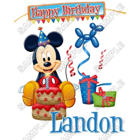 Mickey Mouse  Birthday  Personalized  Custom  T Shirt Iron on Transfer Decal ~#100