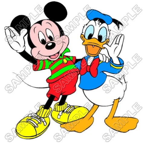 Mickey Mouse Donald Duck  T Shirt Iron on Transfer Decal ~#16