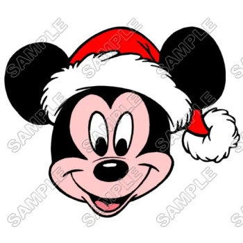 Mickey Mouse  Santa Christmas  T Shirt Iron on Transfer  Decal ~#37
