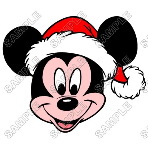 Mickey Mouse  Santa Christmas  T Shirt Iron on Transfer  Decal ~#37
