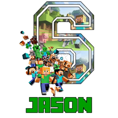 Minecraft   Birthday Personalized Custom T Shirt Iron on Transfer Decal ~#4