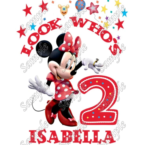Minnie Mouse  Birthday Personalized Custom  T Shirt Iron on Transfer Decal ~#66