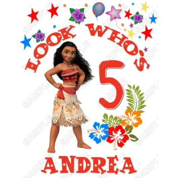 Moana  Birthday  Personalized T Shirt Iron on Transfer Decal ~#2