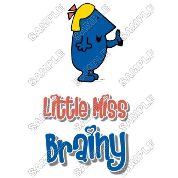 Mr Men and Little Miss Brainy T Shirt Iron on Transfer Decal ~#24