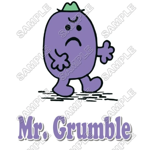Mr Men and Little Miss Mr. Grumble  T Shirt Iron on Transfer Decal ~#5