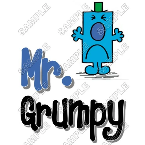 Mr Men and Little Miss Mr. Grumpy  T Shirt Iron on Transfer Decal ~#16