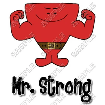 Mr Men and Little Miss Mr. Strong T Shirt Iron on Transfer Decal ~#7
