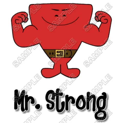 Mr Men and Little Miss Mr. Strong T Shirt Iron on Transfer Decal ~#7