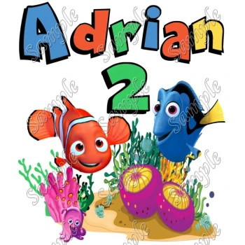 Nemo Dory Birthday Personalized  Custom  T Shirt Iron on Transfer
