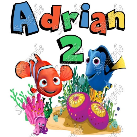 Nemo Dory Birthday Personalized  Custom  T Shirt Iron on Transfer