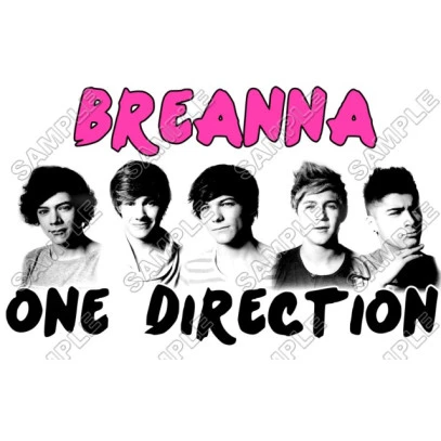 One Direction   Personalized  Custom  T Shirt or Pillowcase  Iron on Transfer Decal ~#1