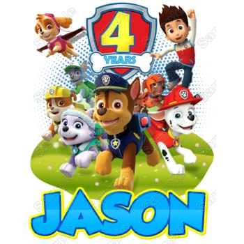 PAW PATROL Birthday Custom Personalized  Shirt Iron on Transfer ~#67
