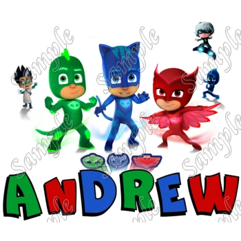 PJ Masks Personalized  Iron on Transfer  ~#1