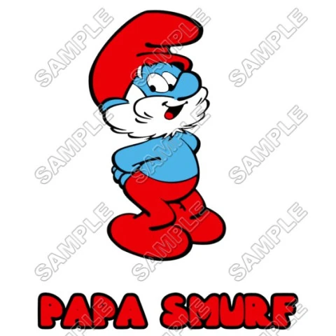 Papa Smurf  T Shirt Iron on Transfer Decal ~#8