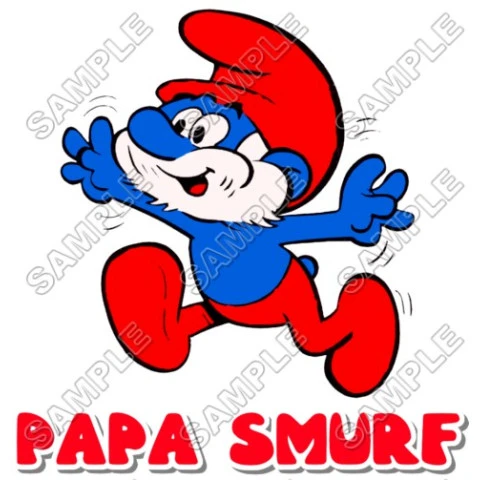 Papa Smurf  T Shirt Iron on Transfer Decal ~#9