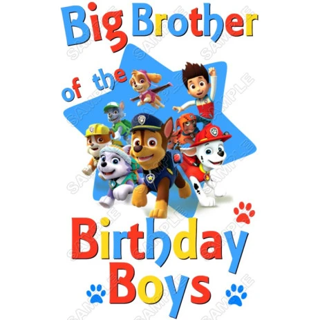 Paw Patrol  Birthday Custom Personalized  Iron on Transfer ~#24
