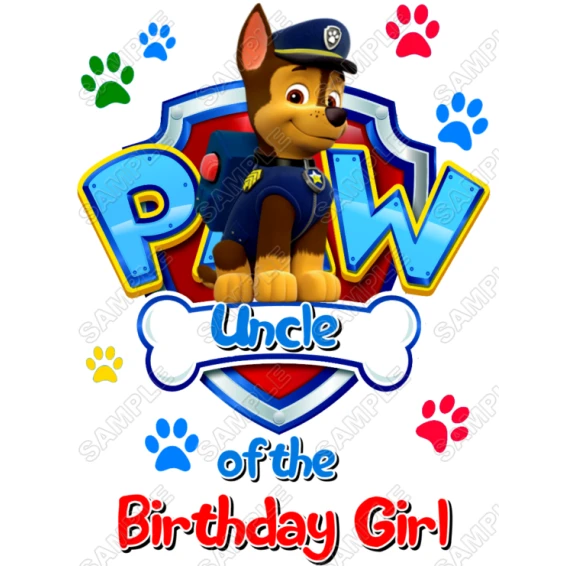 Paw Patrol  Chase  Birthday Custom Personalized  Iron on Transfer ~#1