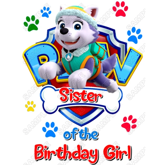 Paw Patrol  Everest  Birthday Custom Personalized  Iron on Transfer ~#1