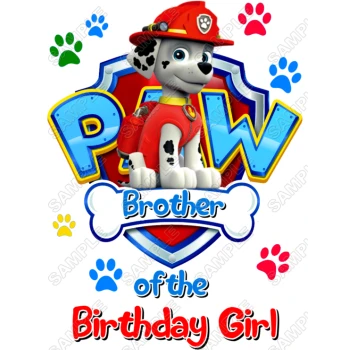 Paw Patrol  Marshall  Birthday Custom Personalized  Iron on Transfer ~#1