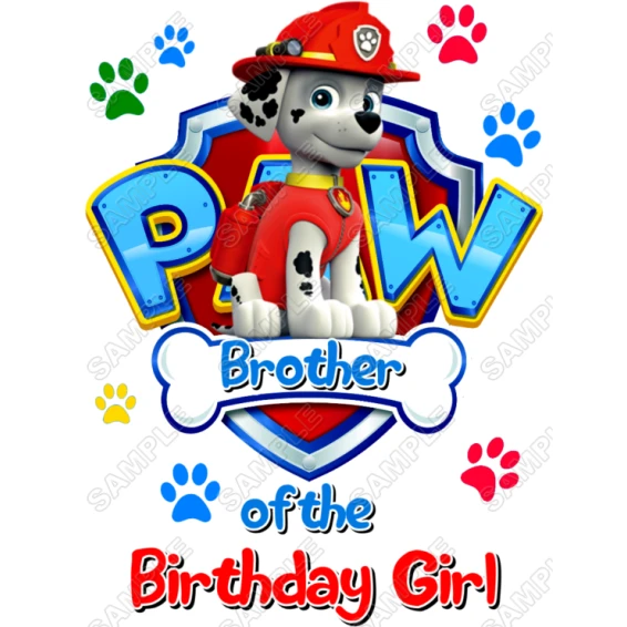 Paw Patrol  Marshall  Birthday Custom Personalized  Iron on Transfer ~#1
