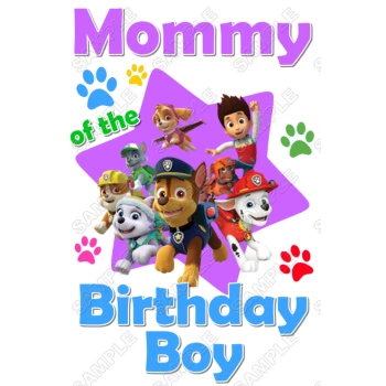 Paw Patrol  Purple  Birthday Custom Personalized  Iron on Transfer ~#23