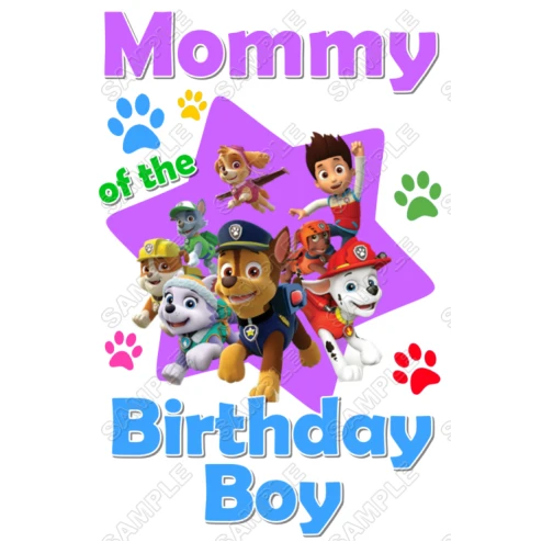 Paw Patrol  Purple  Birthday Custom Personalized  Iron on Transfer ~#23