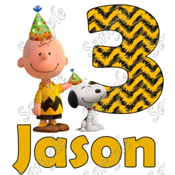 Peanuts, Snoopy, Charlie Brown   Birthday  Personalized  Custom  T Shirt Iron on Transfer Decal ~#1