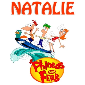 Phineas and Ferb Personalized  Custom  T Shirt Iron on Transfer Decal ~#60