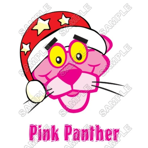Pink Panther  Christmas Santa T Shirt Iron on Transfer Decal ~#6