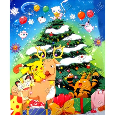 Pokemon  Christmas T Shirt Iron on Transfer  Decal ~#30