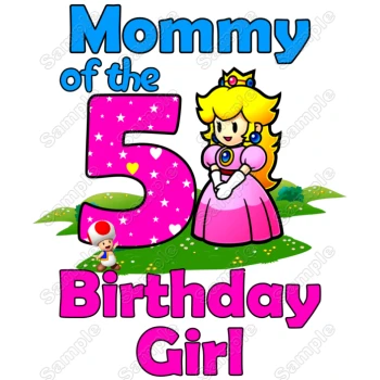 Princess Peach Mario Birthday Personalized T Shirt   Iron on Transfer ~#1