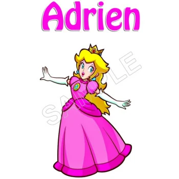 Princess Peach  Personalized  Custom  T Shirt Iron on Transfer Decal ~#76