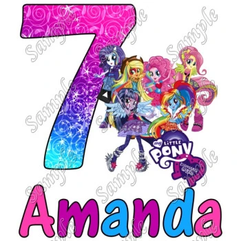 Rainbow Rocks Equestria Girls  Birthday  Personalized  Custom  T Shirt Iron on Transfer Decal ~#1