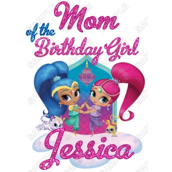 Shimmer and Shine  Birthday Custom Personalized  Iron on Transfer ~#1
