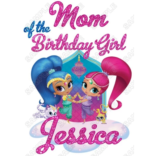 Shimmer and Shine  Birthday Custom Personalized  Iron on Transfer ~#1