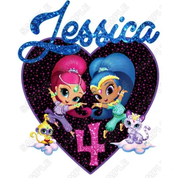 Shimmer and Shine   Birthday  Personalized  Custom  T Shirt Iron on Transfer Decal ~#2