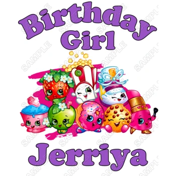 Shopkins Birthday Custom Personalized  Shirt Iron on Transfer ~#4
