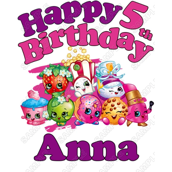Shopkins  Birthday  Personalized  Custom  T Shirt Iron on Transfer Decal ~#1