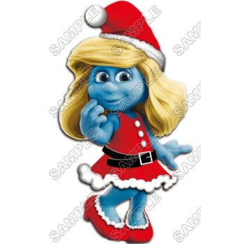 Smurfette Christmas  T Shirt Iron on Transfer Decal ~#20