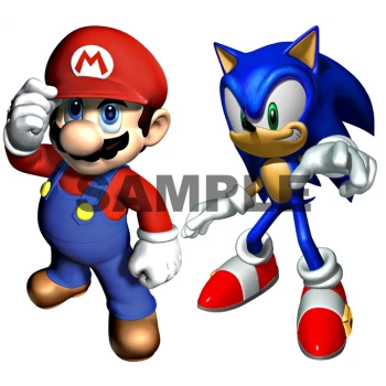 Sonic  and Mario  T Shirt Iron on Transfer Decal ~#22