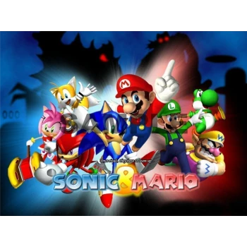 Sonic and Mario T Shirt Iron on Transfer  Decal ~#49
