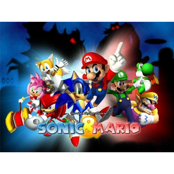 Sonic and Mario T Shirt Iron on Transfer  Decal ~#49