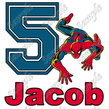 SpiderMan Birthday  Personalized  Custom  T Shirt Iron on Transfer Decal ~#1