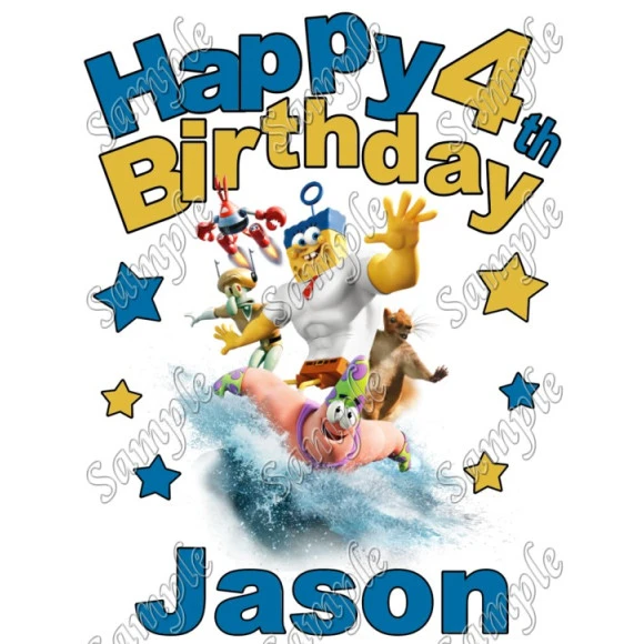 SpongeBob Birthday Personalized Custom T Shirt Iron on Transfer Decal ~#5