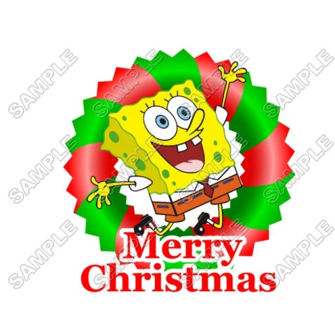 SpongeBob Christmas  T Shirt Iron on Transfer Decal ~#1